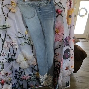 Light Blue Embroidered Women's Jeans